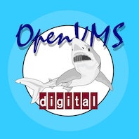 An old OpenVMS Logo - a drawing of a stylised shark, in a circle, with the OpenVMS logo in text above it and the Digital logo underneath it